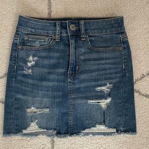 American Eagle Stretch High-Waisted Denim Mini Skirt